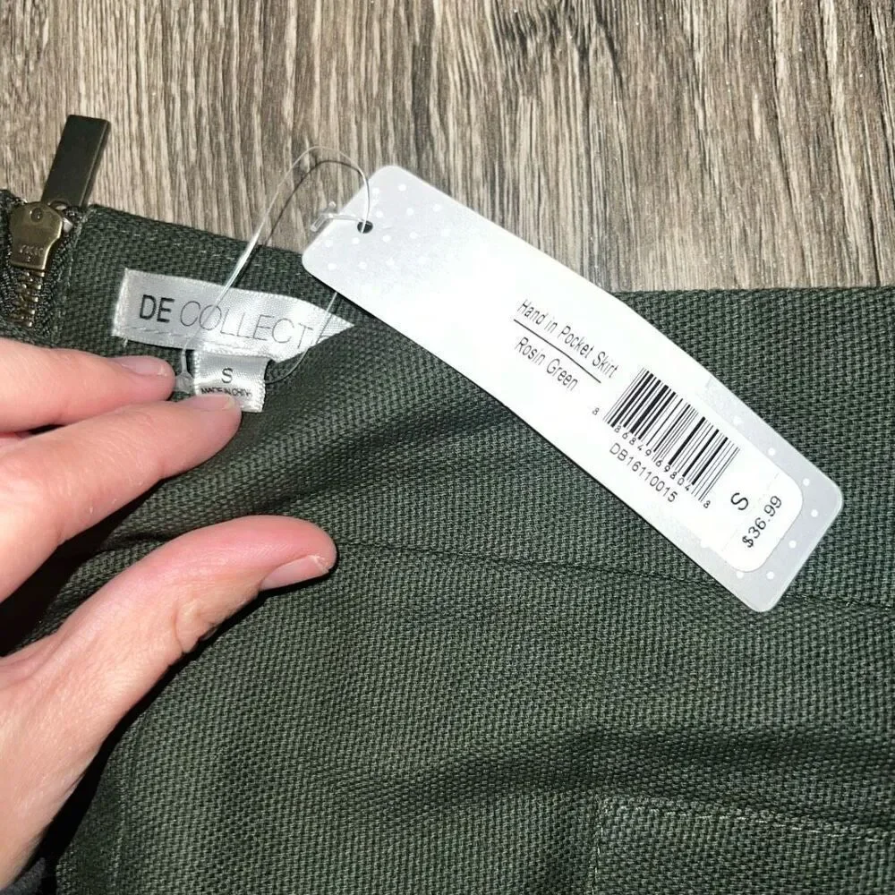 DE Collection Army Green High Waist Utility Y2K Style Skirt